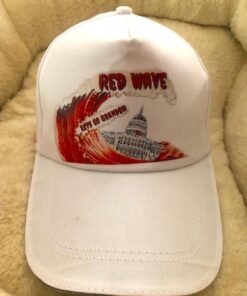 Red wave baseball caps