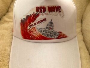 Red wave baseball caps